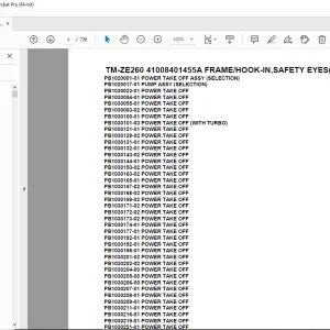 Tadano TM-ZE260 41008401455A FRAME/HOOK-IN,SAFETY EYES(U) Parts Manual PDF