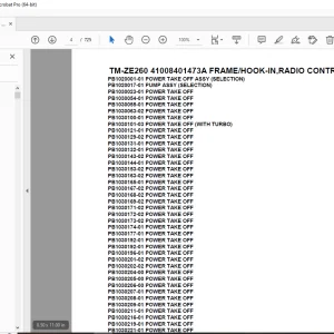 Tadano TM-ZE260 41008401473A FRAME/HOOK-IN,RADIO CONTROL Parts Manual PDF