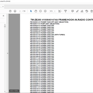 Tadano TM-ZE260 41008401474A FRAME/HOOK-IN,RADIO CONTROL Parts Manual PDF