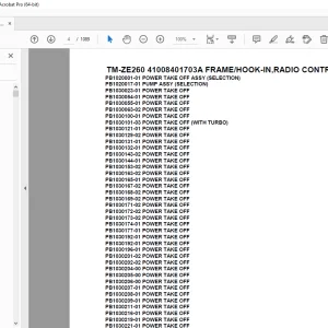 Tadano TM-ZE260 41008401703A FRAME/HOOK-IN,RADIO CONTROL,NAVI Parts Manual PDF