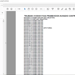 Tadano TM-ZE260 41008401704A FRAME/HOOK-IN,RADIO CONTROL, Parts Manual PDF