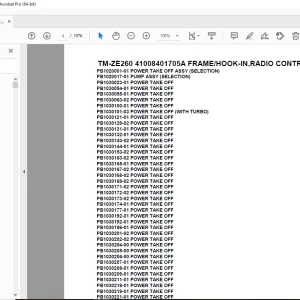 Tadano TM-ZE260 41008401705A FRAME/HOOK-IN,RADIO CONTROL, Parts Manual PDF