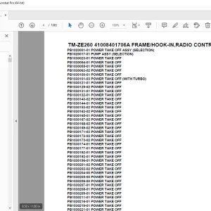 Tadano TM-ZE260 41008401706A FRAME/HOOK-IN,RADIO CONTROL Parts Manual PDF