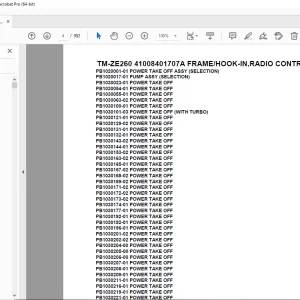 Tadano TM-ZE260 41008401707A FRAME/HOOK-IN,RADIO CONTROL, Parts Manual PDF