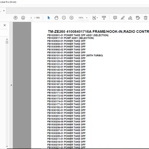 Tadano TM-ZE260 41008401716A FRAME/HOOK-IN,RADIO CONTROL Parts Manual PDF