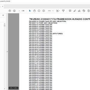 Tadano TM-ZE260 41008401717A FRAME/HOOK-IN,RADIO CONTROL, Parts Manual PDF
