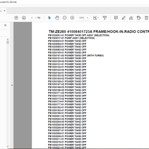 Tadano TM-ZE260 41008401723A FRAME/HOOK-IN,RADIO CONTROL Parts Manual PDF