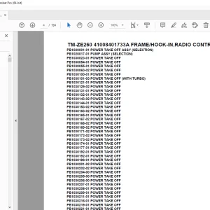 Tadano TM-ZE260 41008401733A FRAME/HOOK-IN,RADIO CONTROL Parts Manual PDF
