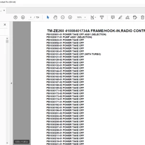 Tadano TM-ZE260 41008401734A FRAME/HOOK-IN,RADIO CONTROL Parts Manual PDF