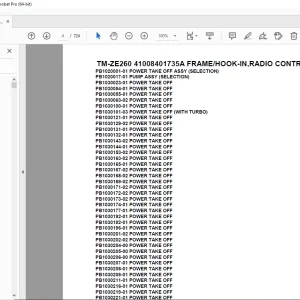Tadano TM-ZE260 41008401735A FRAME/HOOK-IN,RADIO CONTROL Parts Manual PDF