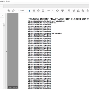 Tadano TM-ZE260 41008401744A FRAME/HOOK-IN,RADIO CONTROL Parts Manual PDF