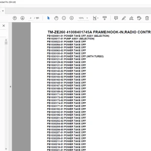 Tadano TM-ZE260 41008401745A FRAMEHOOK-IN,RADIO CONTROL,Parts Manual PDF