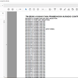 Tadano TM-ZE260 41008401746A FRAME/HOOK-IN,RADIO CONTROL Parts Manual PDF