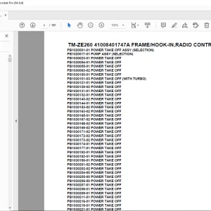 Tadano TM-ZE260 41008401747A FRAME/HOOK-IN,RADIO CONTROL, Parts Manual PDF