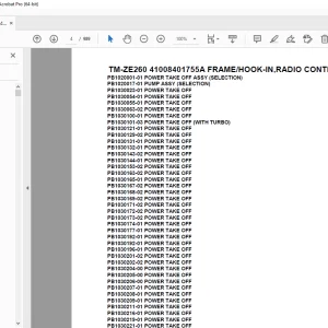 Tadano TM-ZE260 41008401755A FRAME/HOOK-IN,RADIO CONTROL, Parts Manual PDF