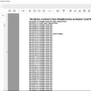 Tadano TM-ZE260 41008401756A FRAME/HOOK-IN,RADIO CONTROL Parts Manual PDF