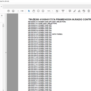 Tadano TM-ZE260 41008401757A FRAME/HOOK-IN,RADIO CONTROL Parts Manual PDF