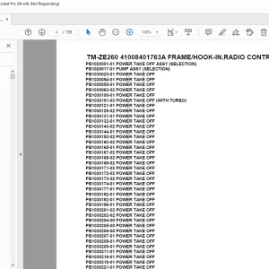 Tadano TM-ZE260 41008401763A FRAME/HOOK-IN,RADIO CONTROL Parts Manual PDF
