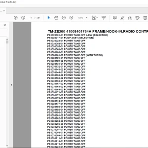 Tadano TM-ZE260 41008401764A FRAME/HOOK-IN,RADIO CONTROL Parts Manual PDF