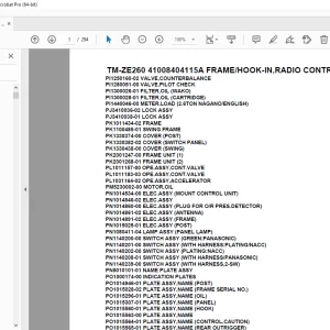 Tadano TM-ZE260 41008404115A FRAME/HOOK-IN,RADIO CONTROL, Parts Manual PDF