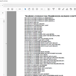 Tadano TM-ZE260 41008404116A FRAME/HOOK-IN,RADIO CONTROL Parts Manual PDF