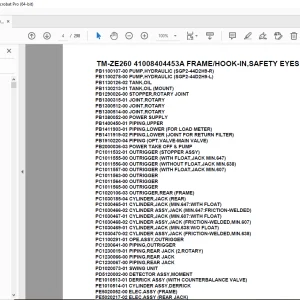 Tadano Crane TM-ZE260 41008404453A FRAME/HOOK-IN,SAFETY EYES Parts Manual PDF