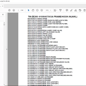 Tadano Crane TM-ZE260 41008407003A FRAME/HOOK-IN(AWL) Parts Manual PDF