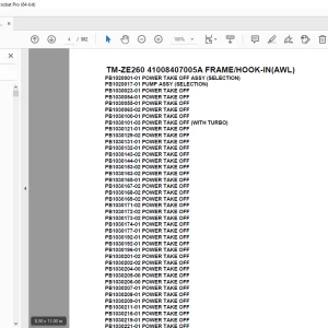 Tadano Crane TM-ZE260 41008407005A FRAME/HOOK-IN(AWL) Parts Manual PDF