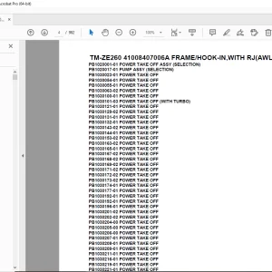 Tadano Crane TM-ZE260 41008407006A FRAME/HOOK-IN,WITH RJ(AWL) Parts Manual PDF