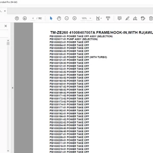 Tadano TM-ZE260 41008407007A FRAME/HOOK-IN,WITH RJ(AWL) Parts Manual PDF