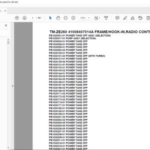 Tadano TM-ZE260 41008407014A FRAME/HOOK-IN,RADIO Parts Manual PDF