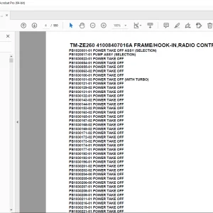 Tadano TM-ZE260 41008407016A FRAME/HOOK-IN,RADIO CONTROL Parts Manual PDF