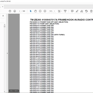 Tadano TM-ZE260 41008407017A FRAME/HOOK-IN,RADIO CONTROL Parts Manual PDF