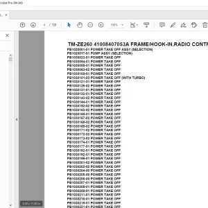 Tadano TM-ZE260 41008407053A FRAME/HOOK-IN,RADIO CONTROL Parts Manual PDF