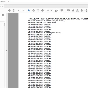 Tadano TM-ZE260 41008407054A FRAME/HOOK-IN,RADIO CONTROL Parts Manual PDF