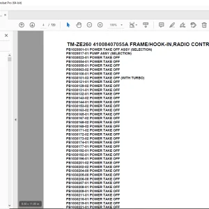 Tadano TM-ZE260 41008407055A FRAME/HOOK-IN,RADIO CONTROL(AWL) Parts Manual PDF
