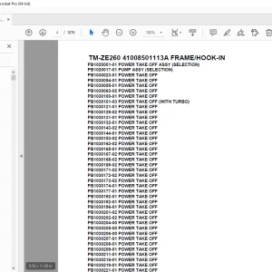 Tadano Crane TM-ZE260 41008501113A FRAME/HOOK-IN Parts Manual PDF