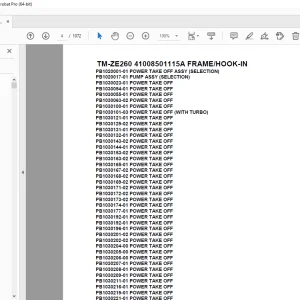 Tadano Crane TM-ZE260 41008501115A FRAME/HOOK-IN Parts Manual PDF
