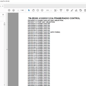 Tadano Crane TM-ZE260 41008501123A FRAME/RADIO CONTROL Parts Manual PDF