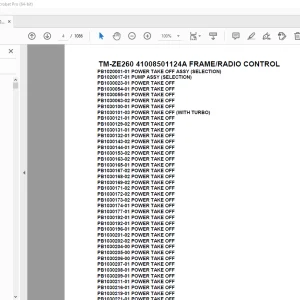 Tadano Crane TM-ZE260 41008501124A FRAME/RADIO CONTROL Parts Manual PDF