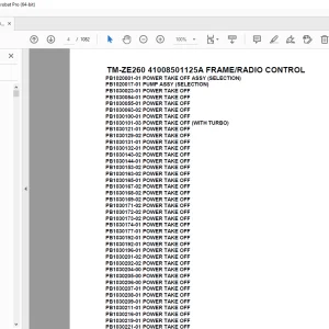 Tadano Crane TM-ZE260 41008501125A FRAME/RADIO CONTROL Parts Manual  PDF