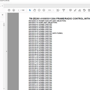 Tadano TM-ZE260 41008501126A FRAME/RADIO CONTROL,WITH RJ Parts Manual  PDF