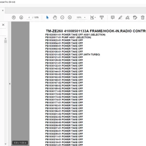 Tadano Crane TM-ZE260 41008501133A FRAME/HOOK-IN,RADIO CONTROL Parts Manual PDF