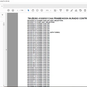 Tadano TM-ZE260 41008501134A FRAME/HOOK-IN,RADIO CONTROL Parts Manual PDF