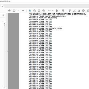 Tadano Crane TM-ZE260 41008501176A FRAMEPRIME ECO,WITH RJ Parts Manual PDF