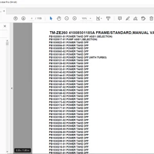 Tadano Crane TM-ZE260 41008501185A FRAME/STANDARD,VALVE Parts Manual PDF