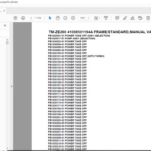 Tadano TM-ZE260 41008501194A FRAME/STANDARD, VALVE,HOOK-IN Parts Manual PDF