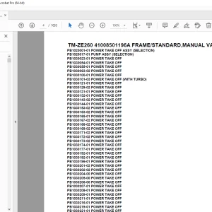 Tadano TM-ZE260 41008501196A FRAME/STANDARD, VALVE,HOOK-IN Parts Manual