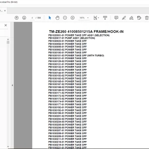 Tadano Crane TM-ZE260 41008501215A FRAME/HOOK-IN Parts Manual PDF