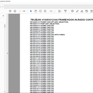 Tadano TM-ZE260 41008501234A FRAMEHOOK-IN,RADIO CONTROL Parts Manual PDF